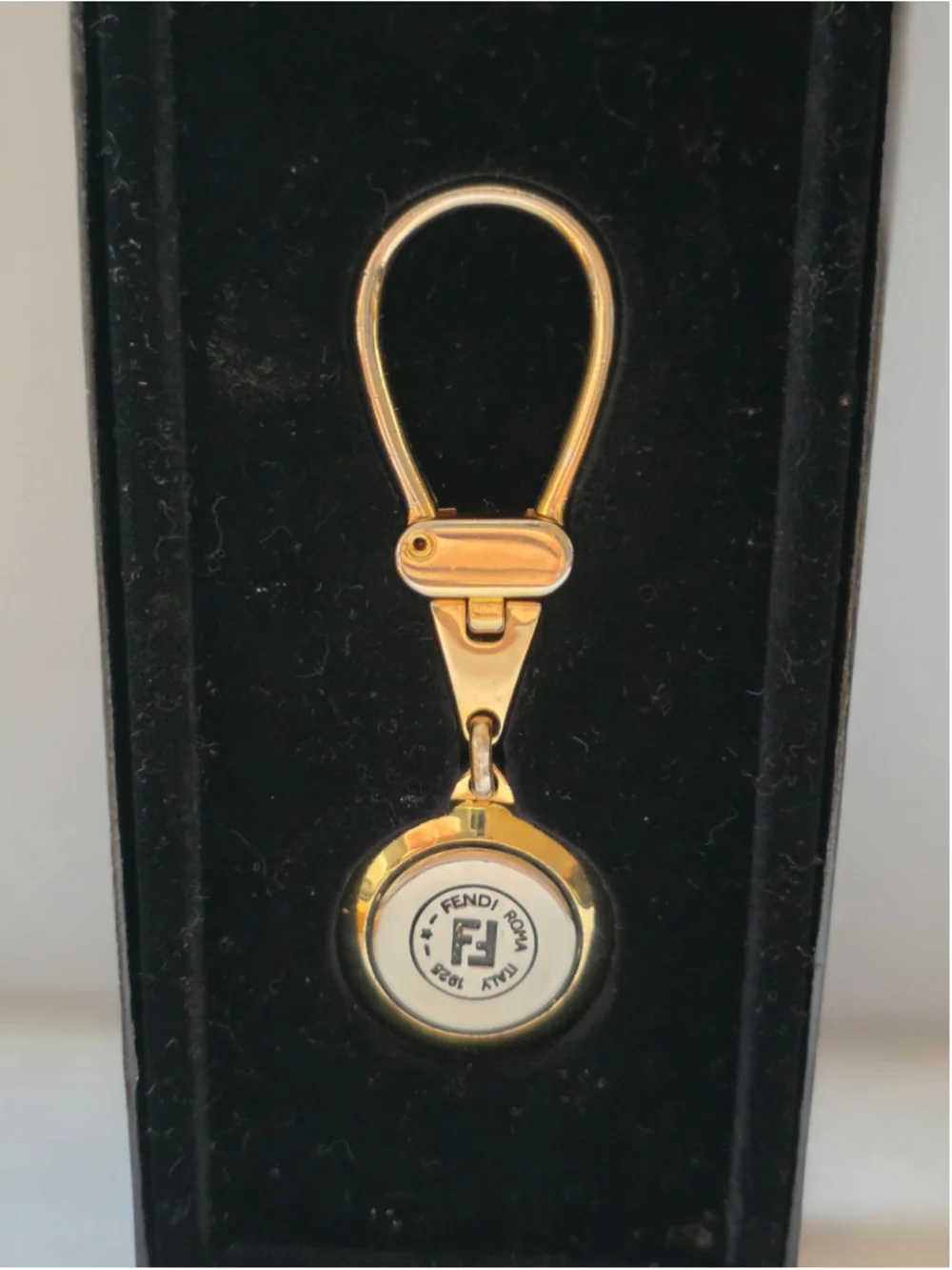 Fendi Roma 1925 Gold-Tone Keychain / Bag Charm with Box